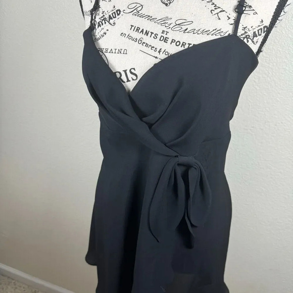 Victoria's Secret Vintage 80's Gold Label Black Sheer Chemise Wrap Style Size L - Picture 2 of 7
